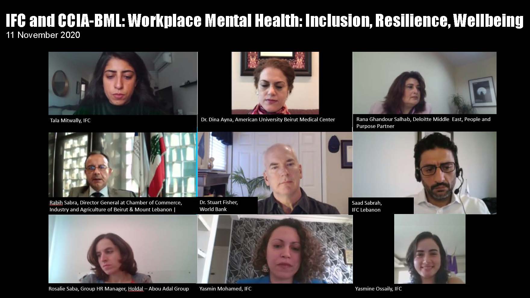 Webinar IFC - CCIABML : Supporting the mental health and wellbeing of employees
